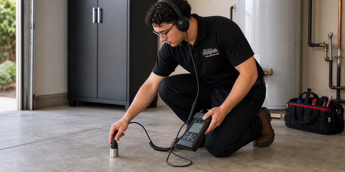 Slab leak detection